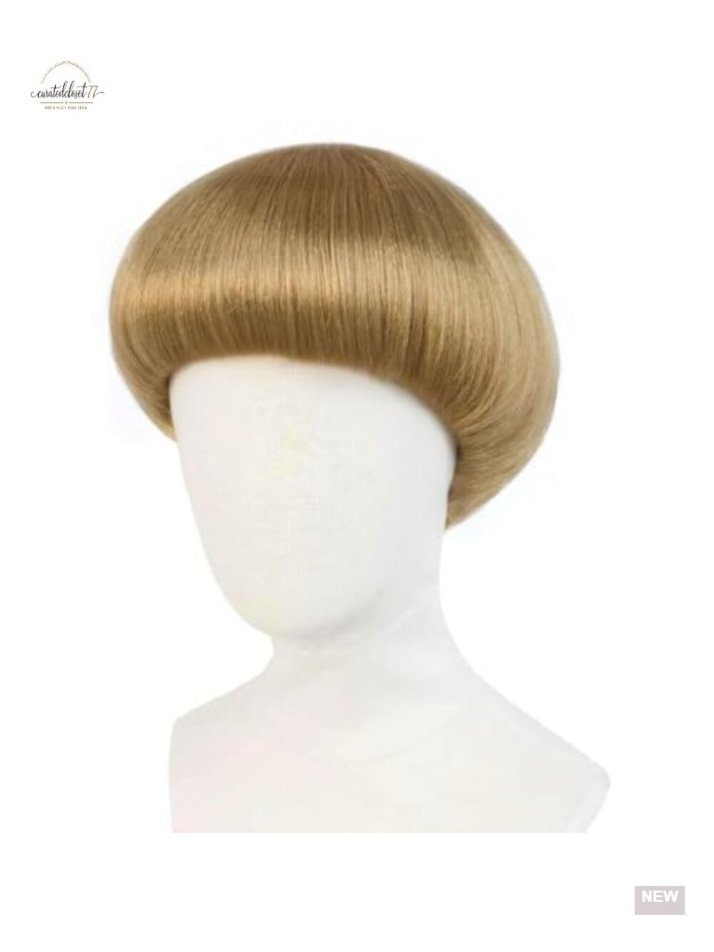 Short Blonde Bowl Cut Wig Synthetic Cosplay Halloween Costume Bob Wig